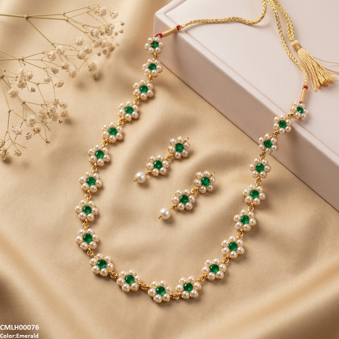 CMLH00076 SDQ Pearl Flower Mala Set