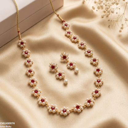 CMLH00076 SDQ Pearl Flower Mala Set