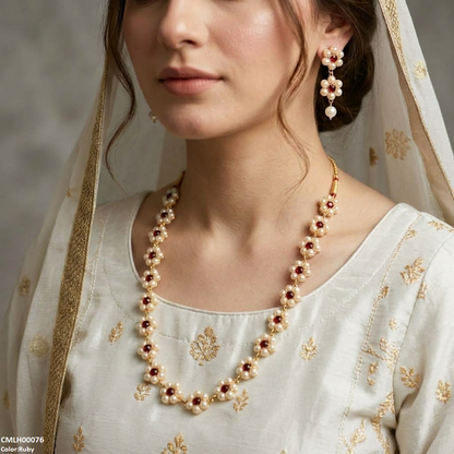 CMLH00076 SDQ Pearl Flower Mala Set