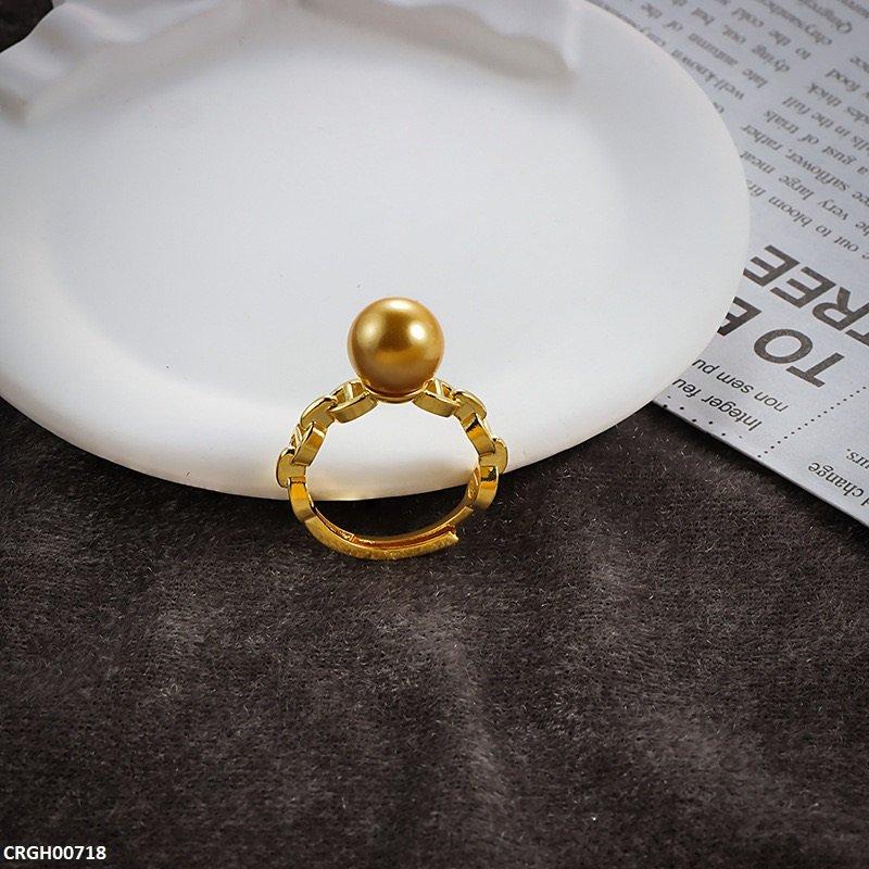 CRGH00718 KYC Linked Chain Casting Pearl Ring - CRGH