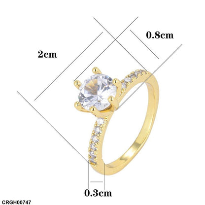 CRGH00747 BYJ Round Stone Ring - TRSH