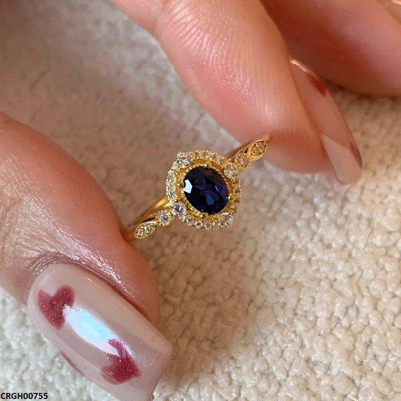 CRGH00755 WNS Oval Sapphire Ring Adjustable - CRGH