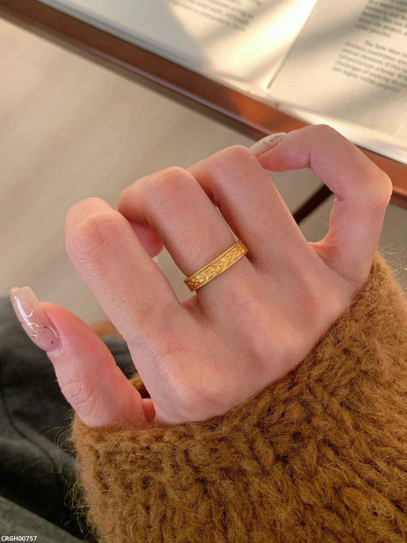CRGH00757 WNS Floral Etched Ring Adjustable - CRGH