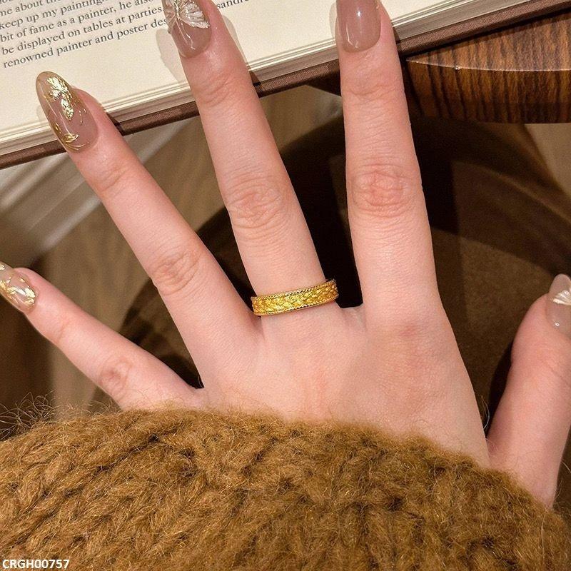 CRGH00757 WNS Floral Etched Ring Adjustable - CRGH