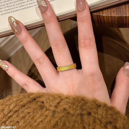 CRGH00757 WNS Floral Etched Ring Adjustable - CRGH