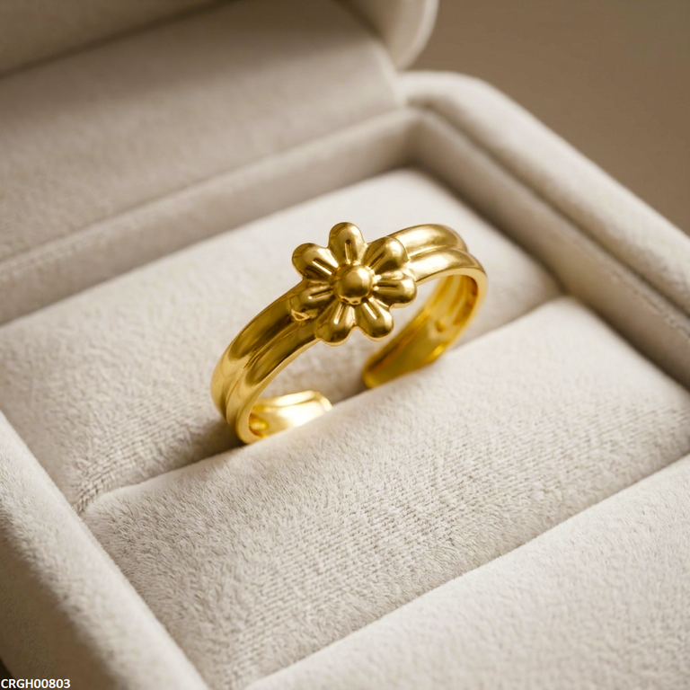 CRGH00803 NMS Stainless Steel Floral Flower Ring Adjustable - CRGH