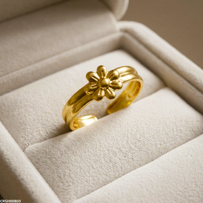 CRGH00803 NMS Stainless Steel Floral Flower Ring Adjustable - CRGH