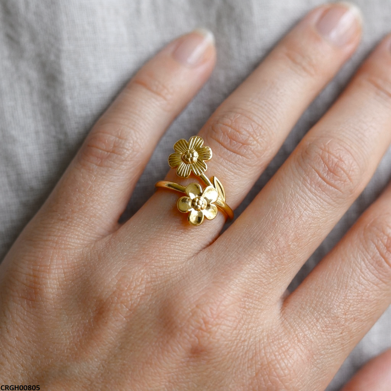 CRGH00805 NMS Stainless Steel Double Flower Ring Adjustable - CRGH