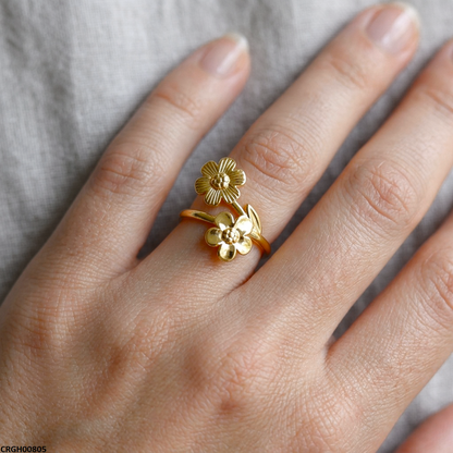 CRGH00805 NMS Stainless Steel Double Flower Ring Adjustable - CRGH