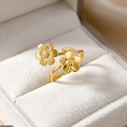 CRGH00805 NMS Stainless Steel Double Flower Ring Adjustable - CRGH