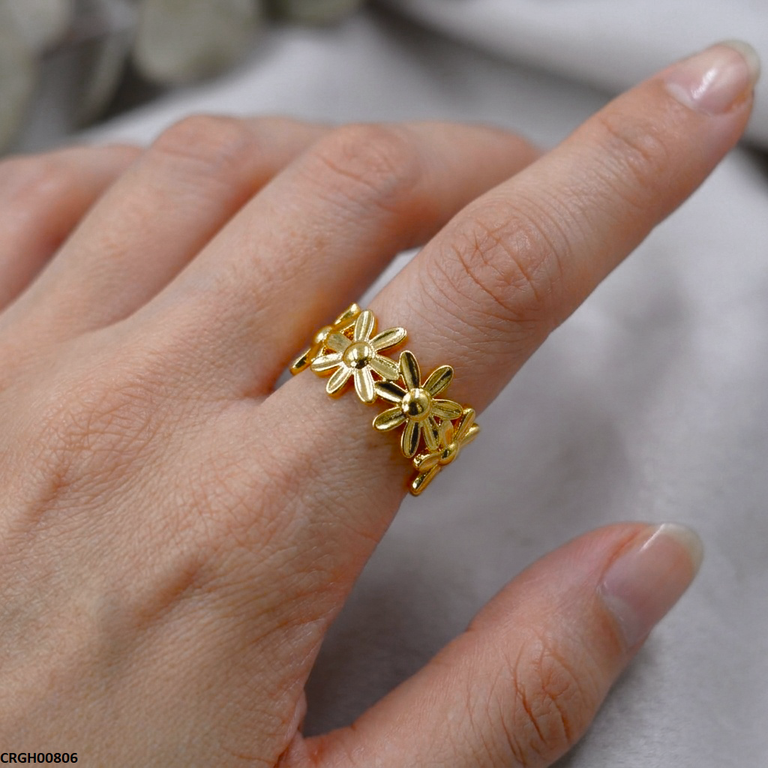 CRGH00806 NMS Stainless Steel Flora Crown Ring Adjustable - CRGH