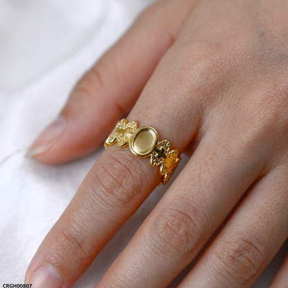 CRGH00807 NMS Stainless Steel Oval Vintage Ring Adjustable - CRGH