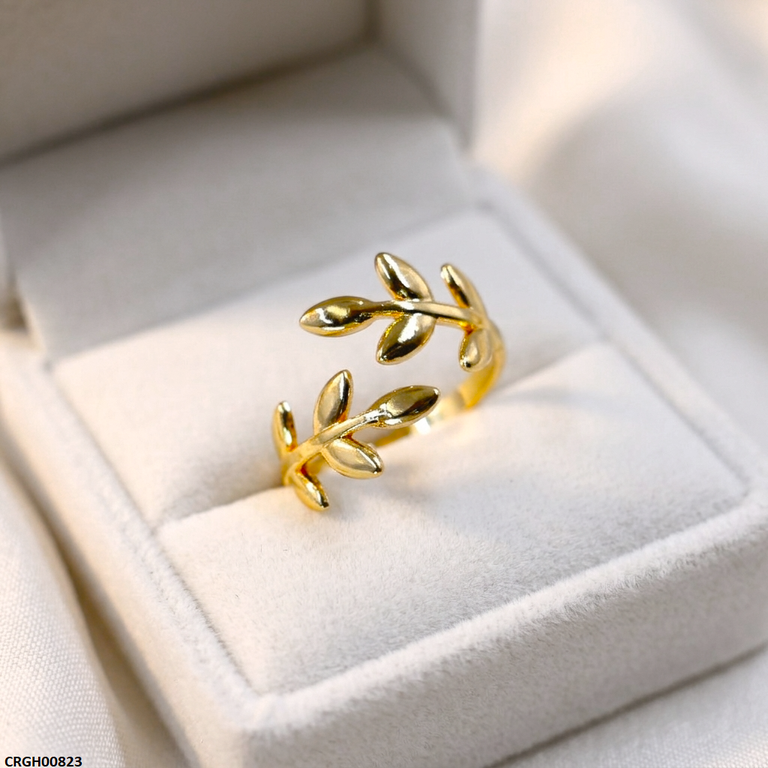 CRGH00823 NMS Stainless Steel Folia Flower Ring Adjustable - CRGH