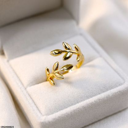 CRGH00823 NMS Stainless Steel Folia Flower Ring Adjustable - CRGH