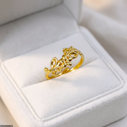 CRGH00825 NMS Stainless Steel Petal Flower Ring Adjustable - CRGH