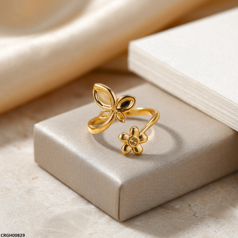 CRGH00829 NMS Stainless Steel Butterfly/Flower Ring Adjustable - CRGH