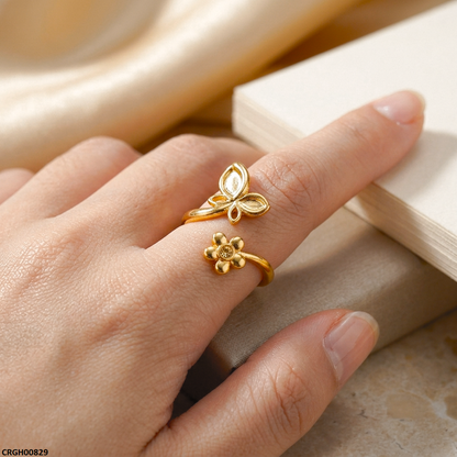 CRGH00829 NMS Stainless Steel Butterfly/Flower Ring Adjustable - CRGH