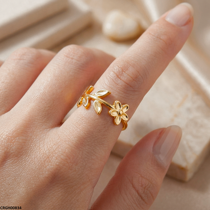 CRGH00834 NMS Flora Flower Stainless Steel Ring Adjustable - CRGH