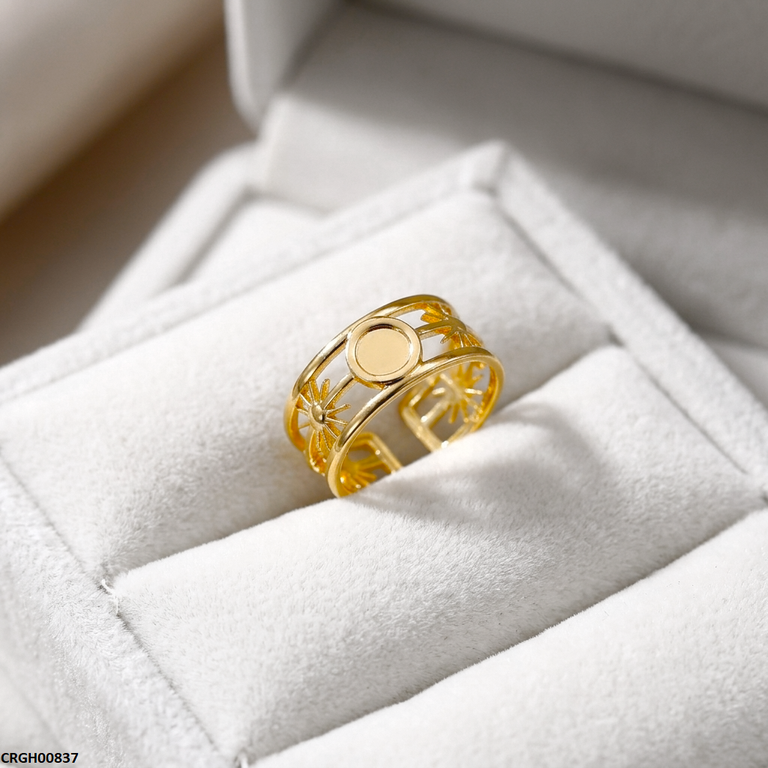 CRGH00837 NMS Star Burst Stainless Steel Ring Adjustable - CRGH