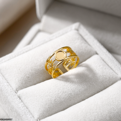 CRGH00837 NMS Star Burst Stainless Steel Ring Adjustable - CRGH