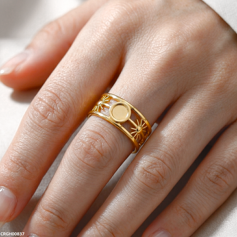 CRGH00837 NMS Star Burst Stainless Steel Ring Adjustable - CRGH