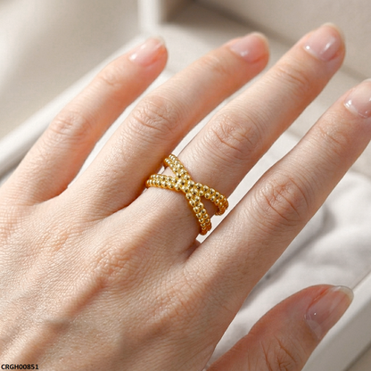 CRGH00851 NMS Crown Weave Stainless Steel Ring Adjustable - CRGH