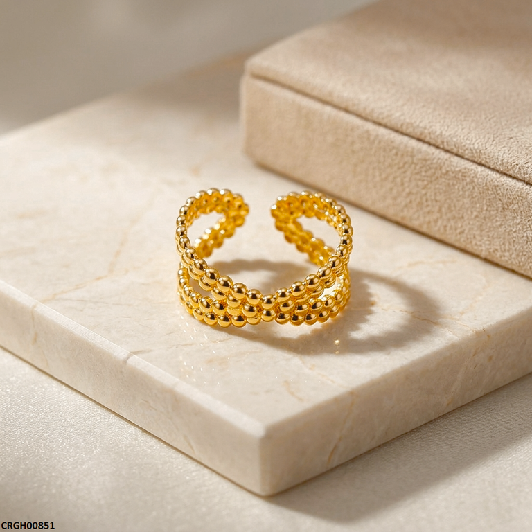 CRGH00851 NMS Crown Weave Stainless Steel Ring Adjustable - CRGH
