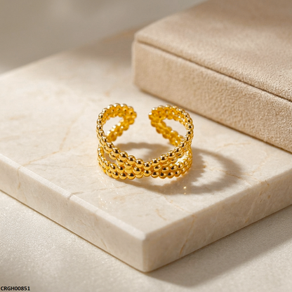 CRGH00851 NMS Crown Weave Stainless Steel Ring Adjustable - CRGH