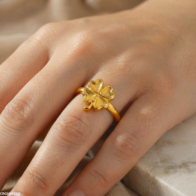 CRGH00862 NMS Clover Flower Stainless Steel Ring Adjustable - CRGH