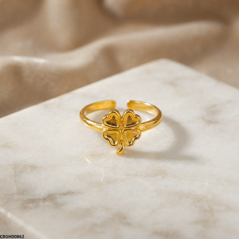 CRGH00862 NMS Clover Flower Stainless Steel Ring Adjustable - CRGH
