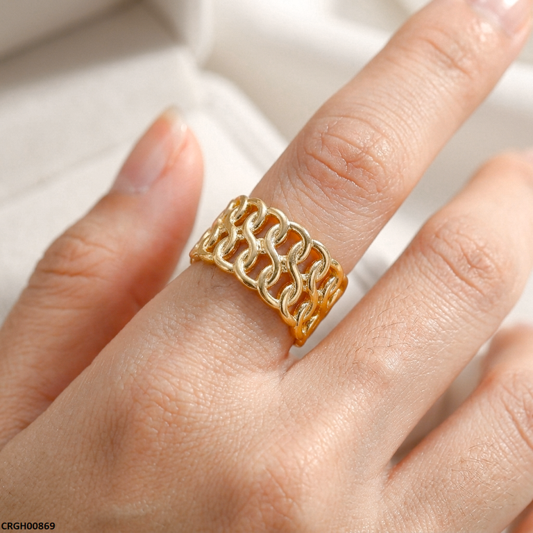 CRGH00869 NMS Double Chain Link Stainless Steel Ring Adjustable - CRGH