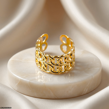 CRGH00869 NMS Double Chain Link Stainless Steel Ring Adjustable - CRGH