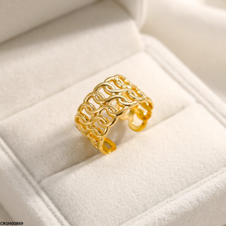 CRGH00869 NMS Double Chain Link Stainless Steel Ring Adjustable - CRGH