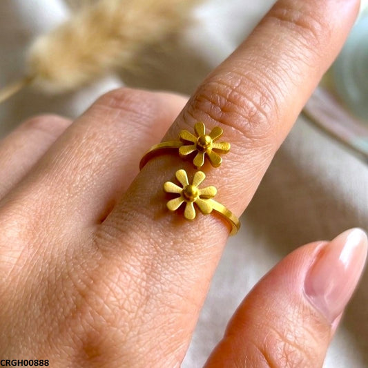CRGH00888 MOX Stainless Steel Double flower Ring - CRGH