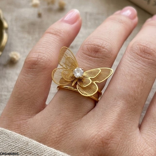 CRGH00931 MOX Stainless Steel Butterfly Ring - CRGH