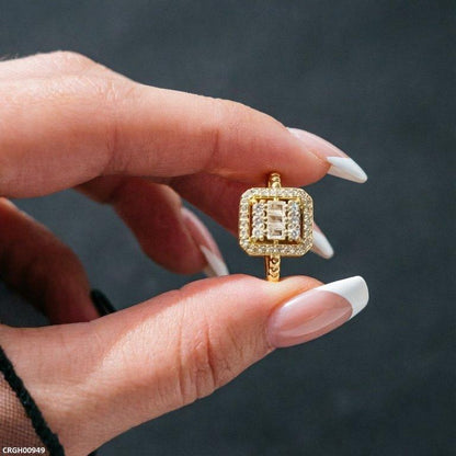 CRGH00949 BYJ Imp Square Stone Ring Adjustable - CRGH