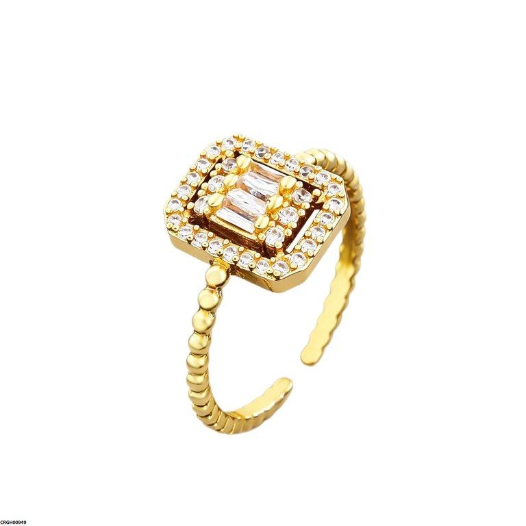 CRGH00949 BYJ Imp Square Stone Ring Adjustable - CRGH