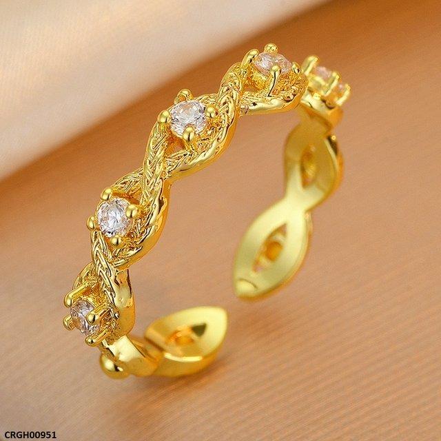 CRGH00951 ZFQ Round Stone Ring Adjustable - CRGH