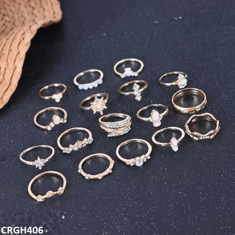CRGH406 LQP *Star* Zigzag 17 Midi Rings