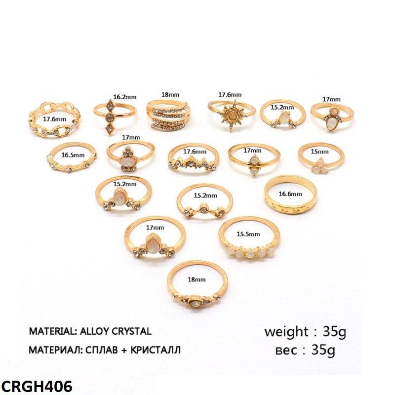 CRGH406 LQP *Star* Zigzag 17 Midi Rings