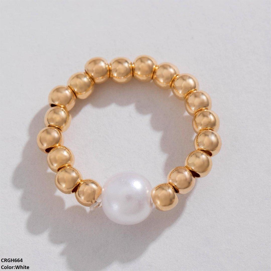 CRGH664 YYE Pearl Round Ring Adjustable