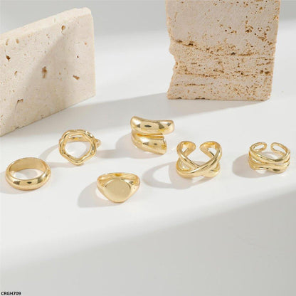CRGH709-YYE CRGH709 YYE 6 Midi Rings