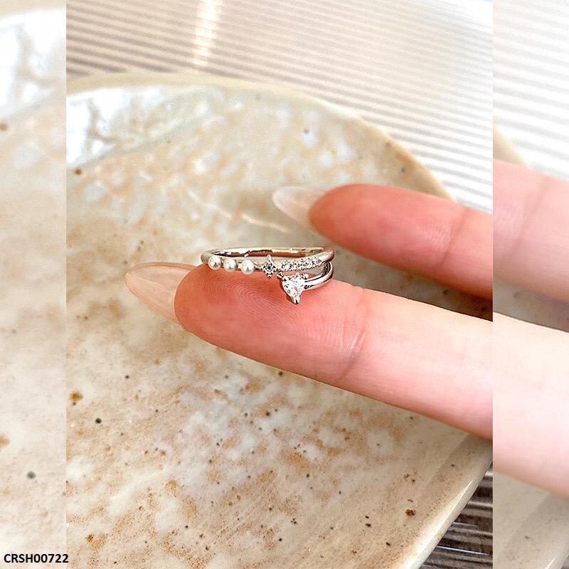 CRSH00722 HJF Triangle Pearl  Ring 6 Size - Crsh