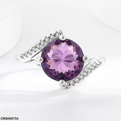 CRSH00754 BLX Round Stone Ring Adjustable - CRSH