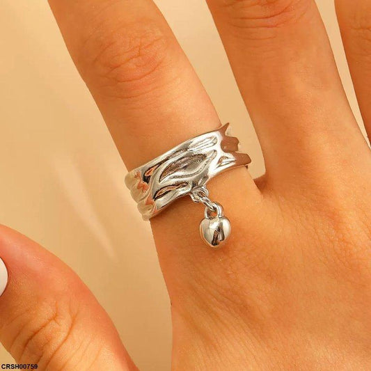 CRSH00759 QWN Heart Drop Ring Adjustable - CRSH