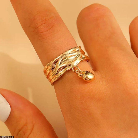 CRGH00784 QWN Heart Drop Ring Adjustable - CRGH