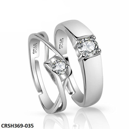 CRSH369 ZFQ Heart Couple Rings Adjustable