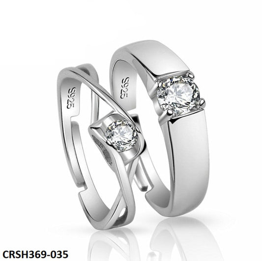 CRSH369 ZFQ Heart Couple Rings Adjustable