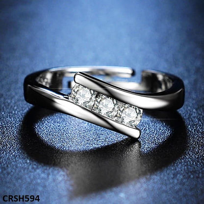 CRSH594 ZFQ Circle layered Cross Adjustable Ring