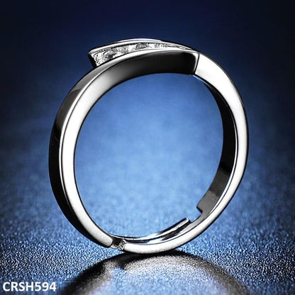 CRSH594 ZFQ Circle layered Cross Adjustable Ring